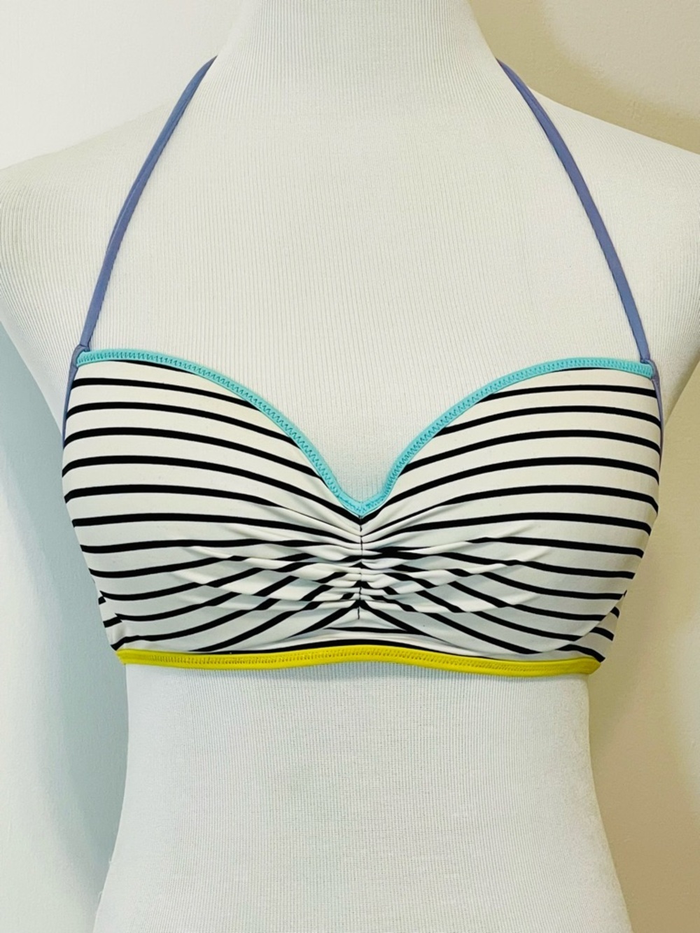 Victoria's Secret "The Getaway" Halter Underwire Striped Bikini Top Size 34C